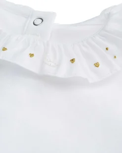 Angel Wing & Heart Ruffle Collar Onesie