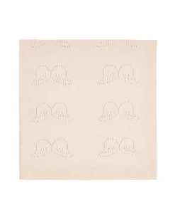 Angel Wing Cashmere Pointelle Blanket - Pink