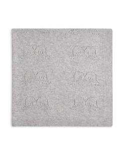 Angel Wing Cashmere Pointelle Blanket - Grey