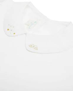Angel Wing Peter Pan Collar T-Shirt - Child White & Gold