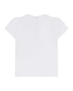 Angel Wing Peter Pan Collar T-Shirt - Child White & Gold