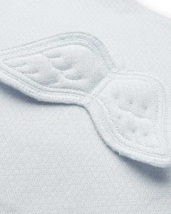 Angel Wing Pointelle Sleepsuit - Blue