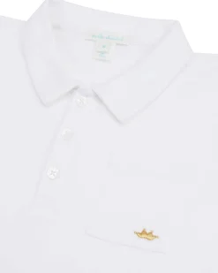 Angel Wing Polo Shirt - Child - White & Gold