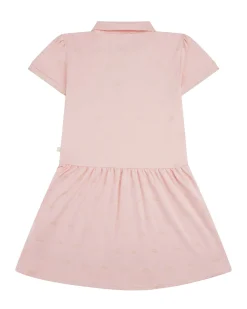 Angel Wing Print Polo Dress - Child Pink & Gold