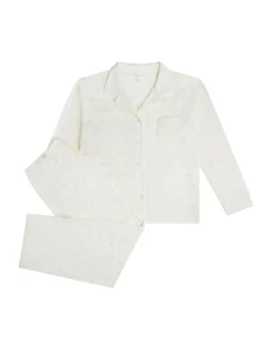 Angel Wing Print Pyjamas - Adult Cream