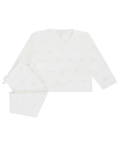 Angel Wing Print Wrap Set - Cream