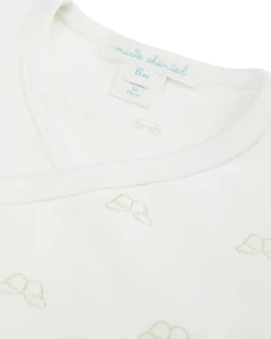 Angel Wing Print Wrap Set - Cream