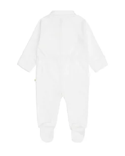 Angel Wing Sleepsuit With Mittens - White
