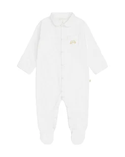 Angel Wing Sleepsuit With Mittens - White