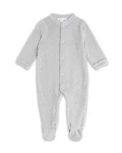 Angel Wing Velour Sleepsuit - Grey & Silver