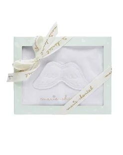 Angel Wing Velour Sleepsuit - White