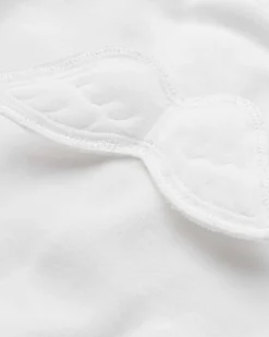 Angel Wing Velour Sleepsuit - White