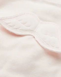 Angel Wing Velour Sleepsuit - Pink