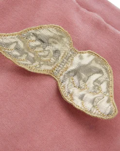 Angel Wing Velour Sleepsuit - Dusty Pink & Gold