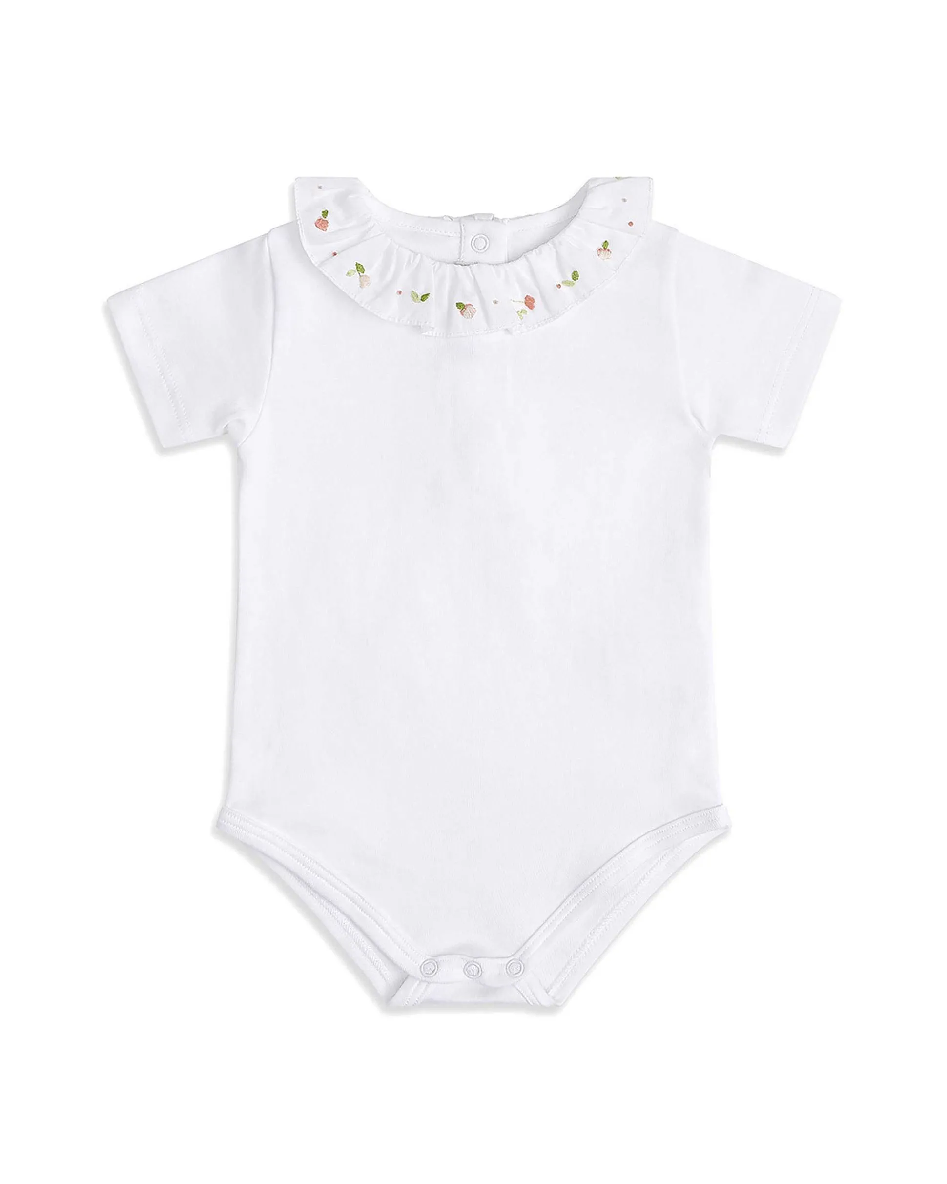 Bloom Wind Ruffle Collar Onesie - Pink