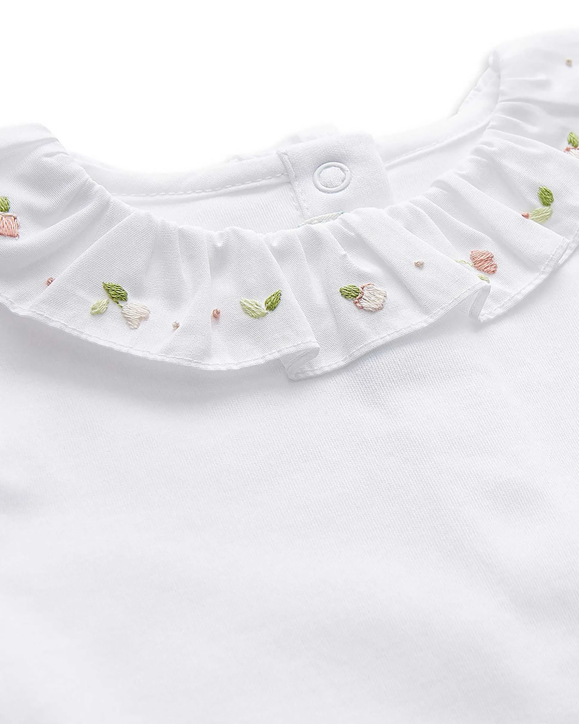 Bloom Wind Ruffle Collar Onesie - Pink