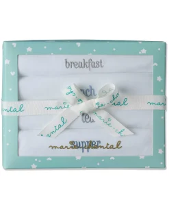 Embroidered Bib Set - Dusty Teal