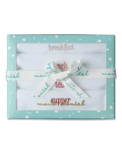 Embroidered Bib Set - Terracotta