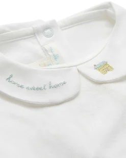 Home Sweet Home Peter Pan Collar Onesie - Blue