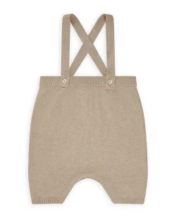 Knitted Bubble Suspender Short - Biscuit