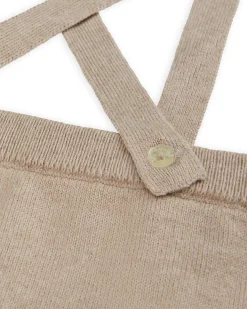 Knitted Bubble Suspender Short - Biscuit