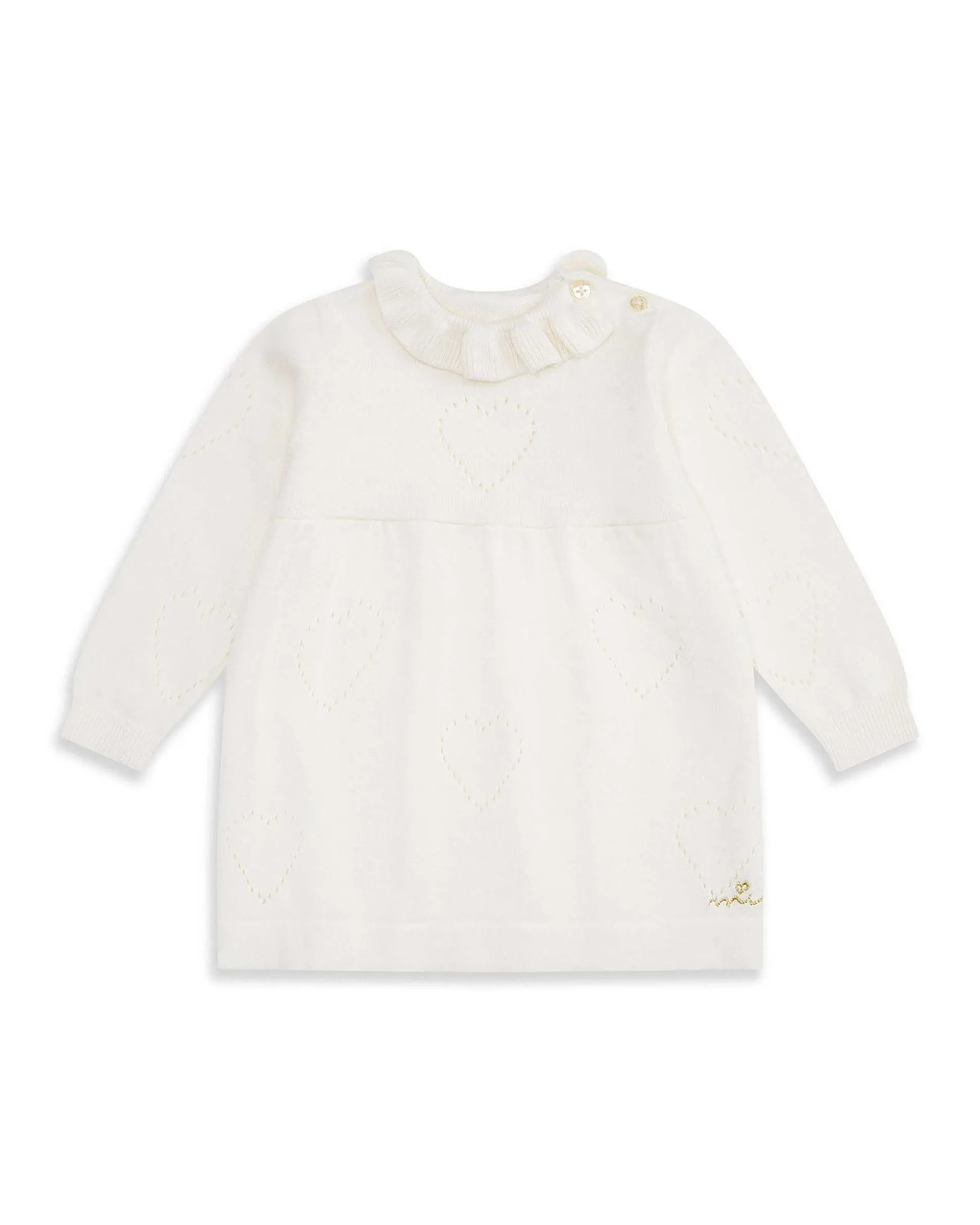 Knitted Heart Dress - Ivory