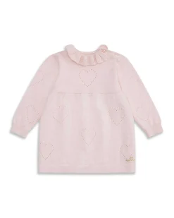 Knitted Heart Dress - Pink