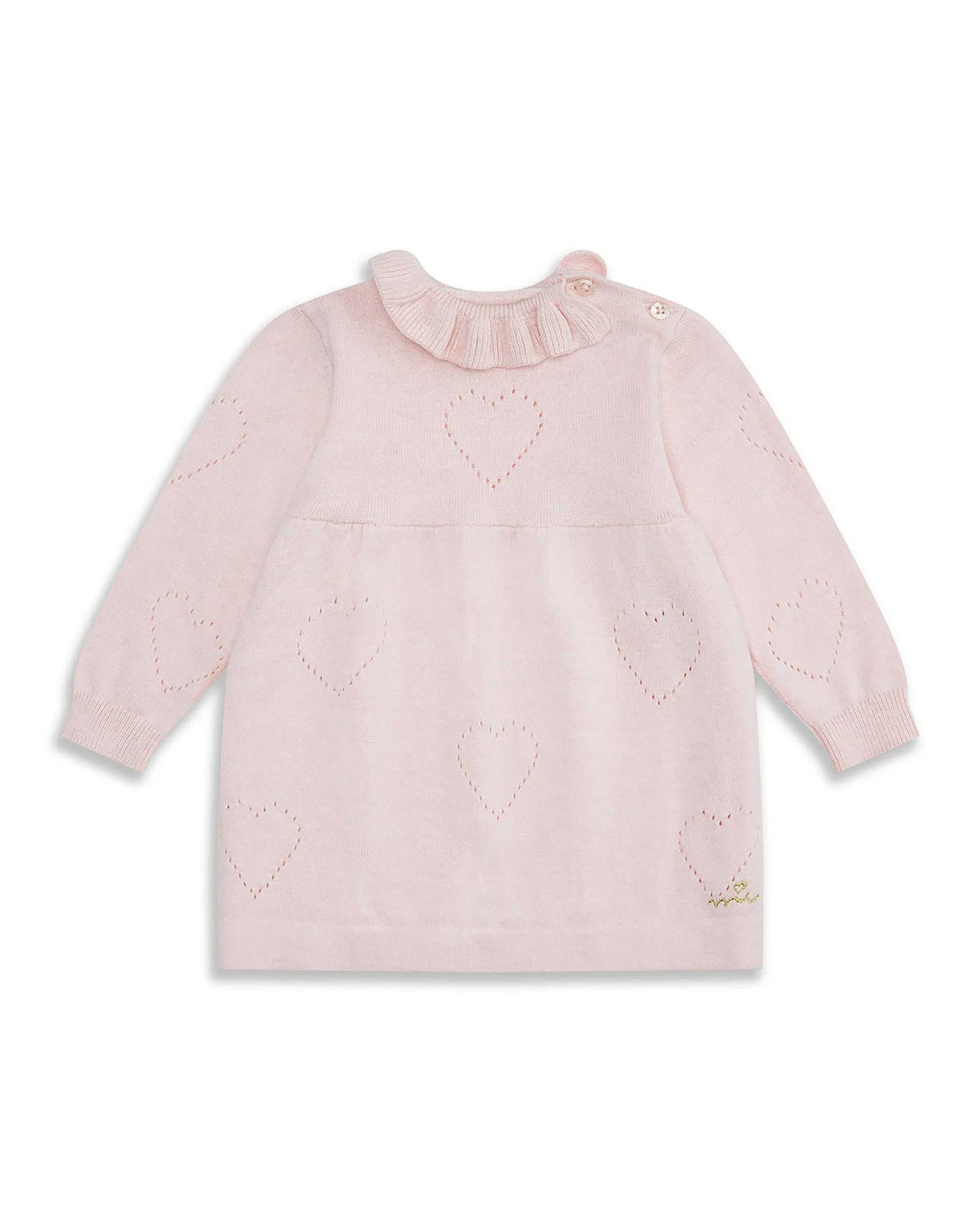 Knitted Heart Dress - Pink