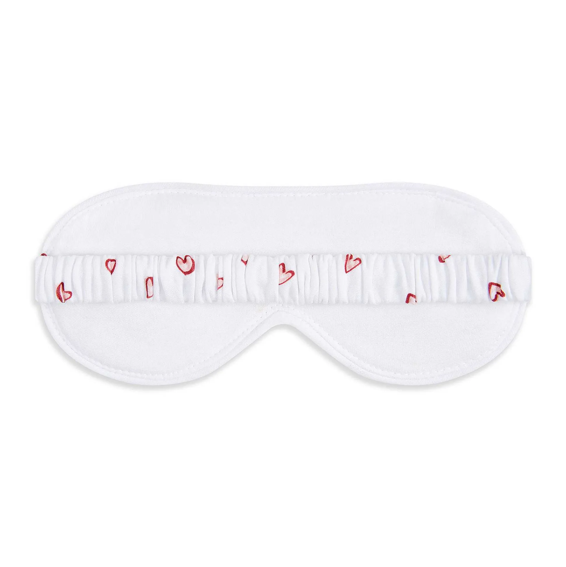 Love Heart Pyjama & Sleep Mask Set - Adult White