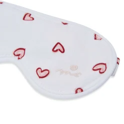 Love Heart Pyjama & Sleep Mask Set - Adult White