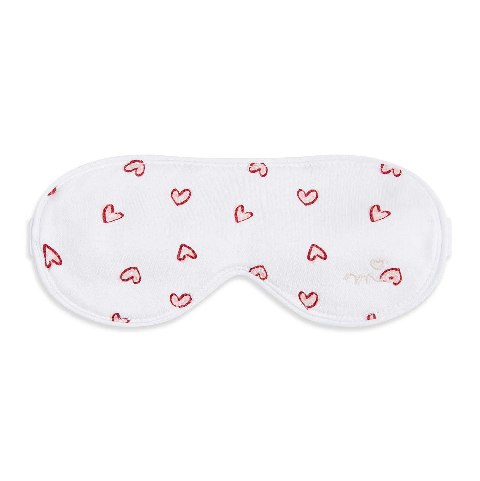 Love Heart Pyjama & Sleep Mask Set - Adult White