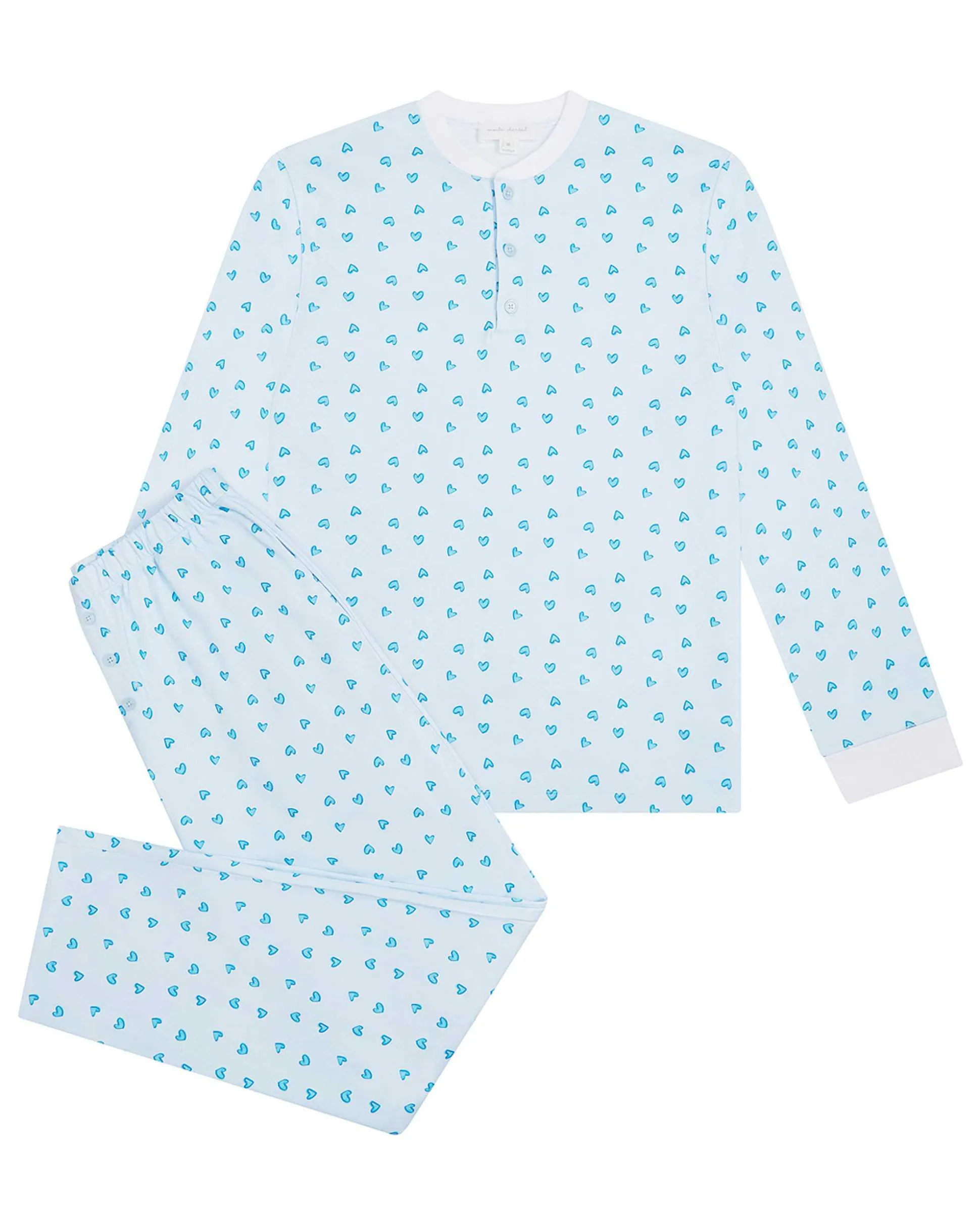 Love Heart Pyjamas - Adult Blue