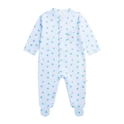 Love Heart Sleepsuit - Blue