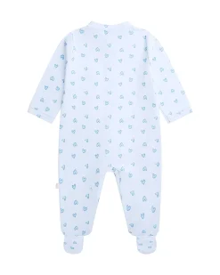 Love Heart Sleepsuit - Blue