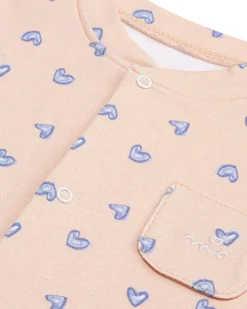 Love Heart Sleepsuit - Pink