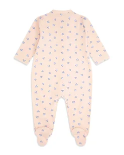 Love Heart Sleepsuit - Pink