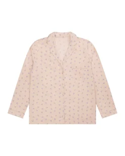 Love Heart Woven Cotton Pyjamas - Adult Pink