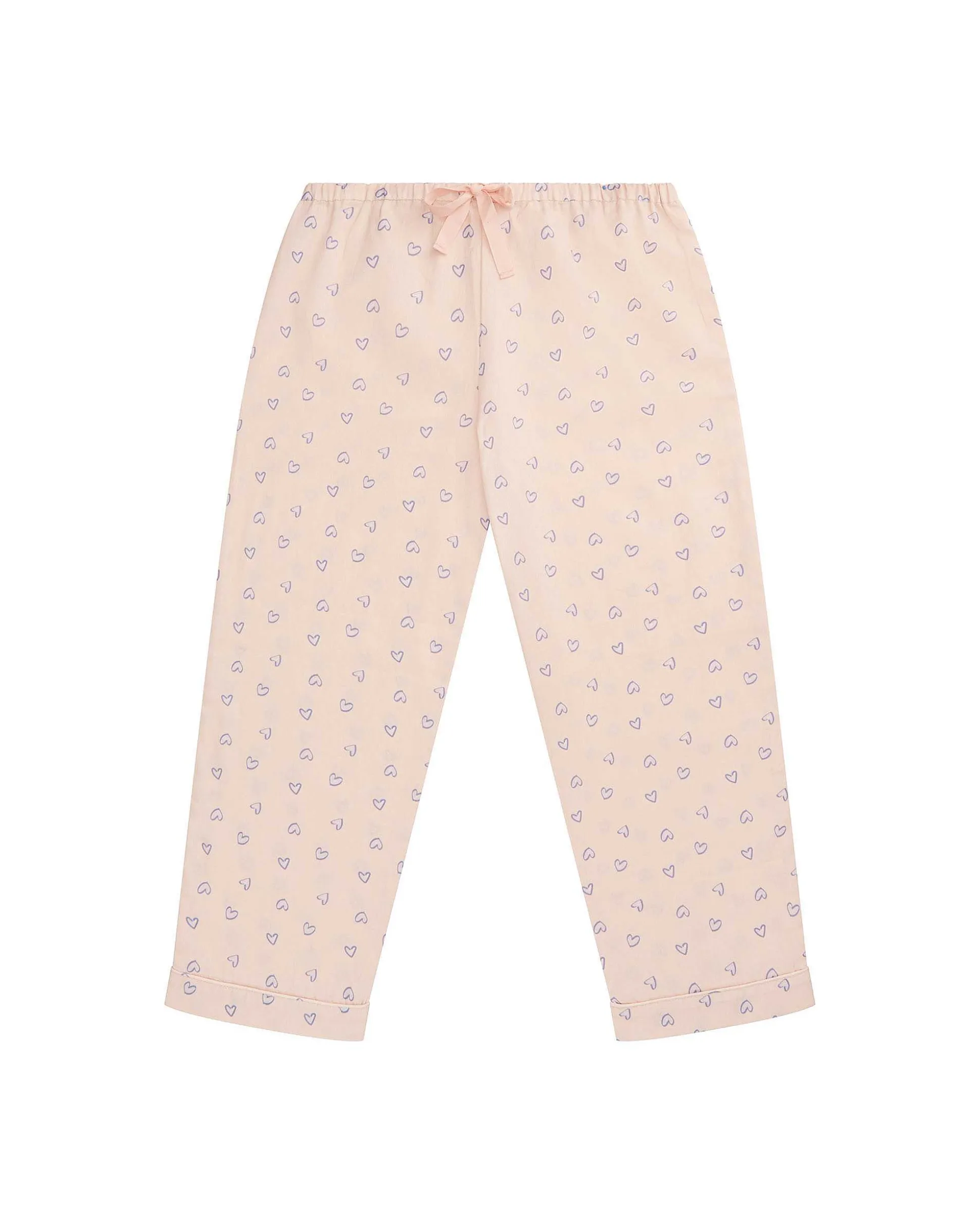 Love Heart Woven Cotton Pyjamas - Child Pink