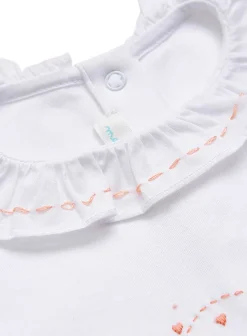 Pima Cotton Sleepsuit - Heart Embroidery