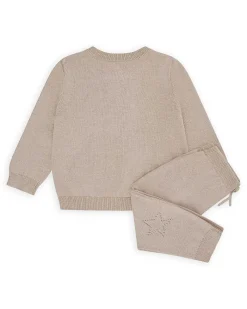 Pointelle Crawler Set - Crown Biscuit