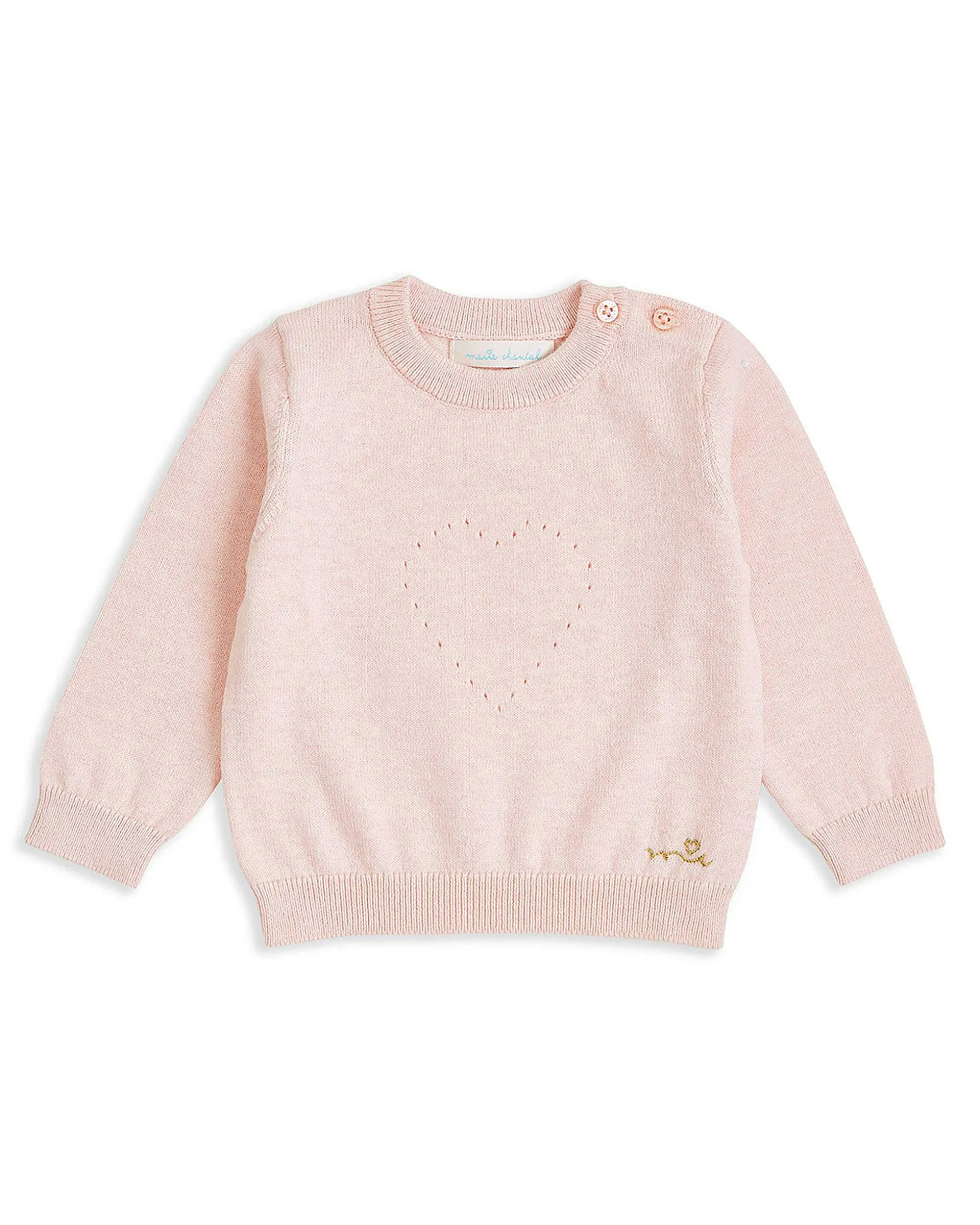 Pointelle Crawler Set - Heart Pink