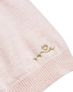 Pointelle Crawler Set - Heart Pink