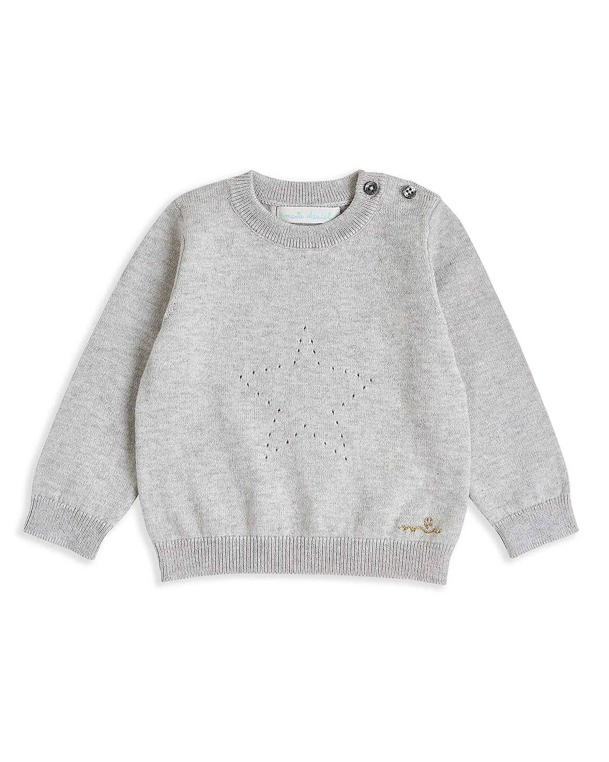 Pointelle Crawler Set - Star Grey