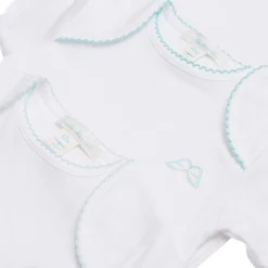 Set Of 7 Picot Onesies - Blue