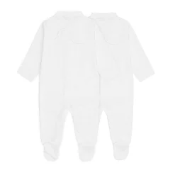 Set Of Two Angel Wing Pointelle Sleepsuits - White