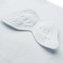 Set Of Two Angel Wing Pointelle Sleepsuits - Blue & White