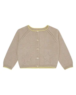 Star & Crown Pointelle Cardigan - Biscuit