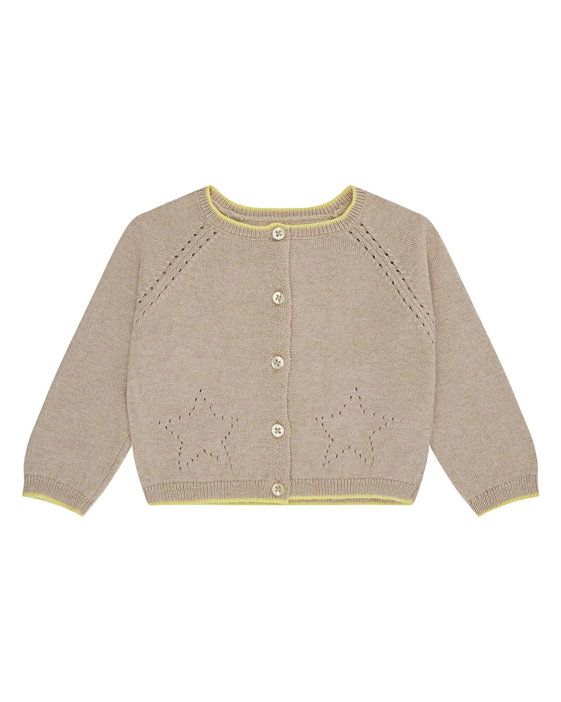 Star & Crown Pointelle Cardigan - Biscuit