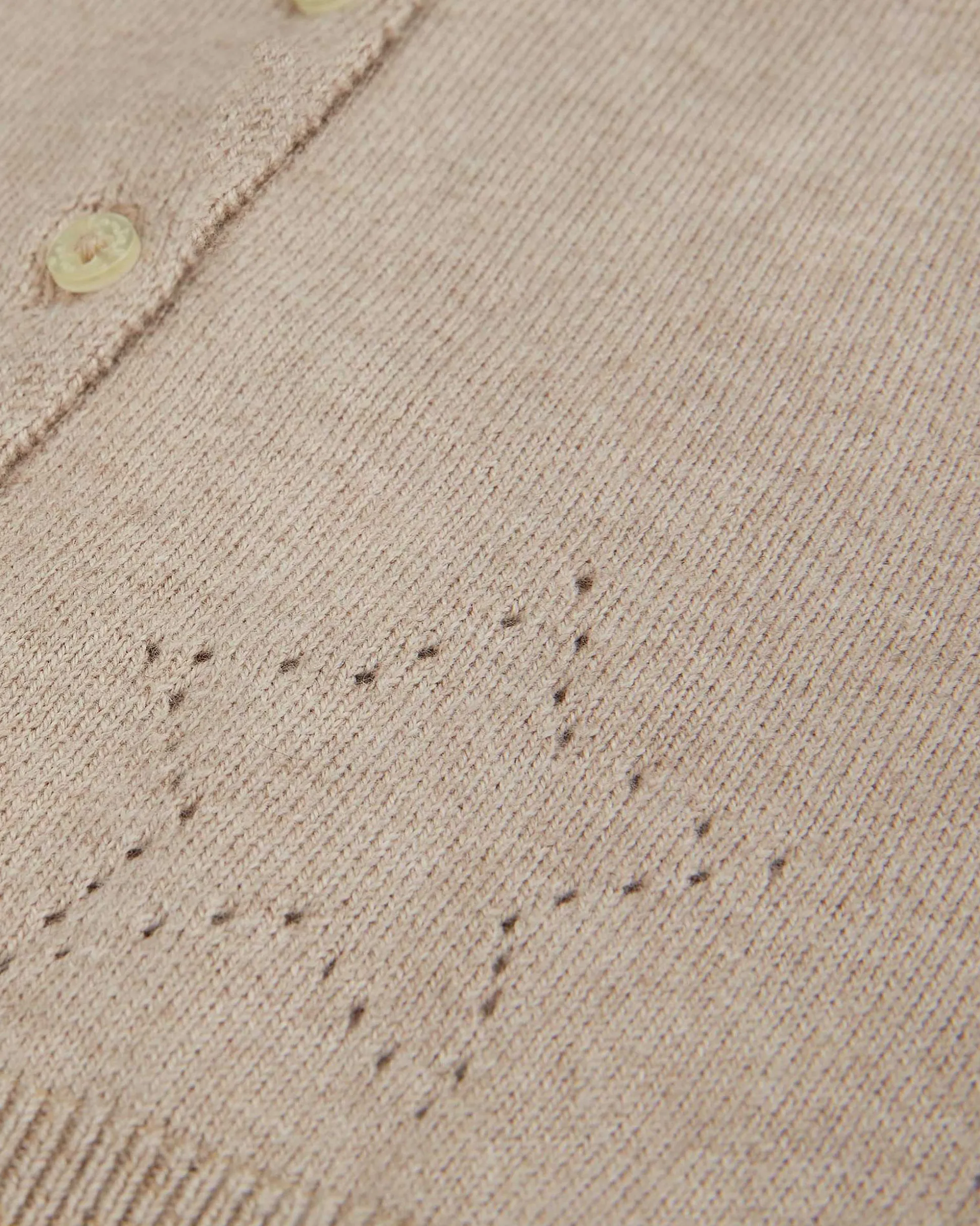 Star & Crown Pointelle Cardigan - Biscuit
