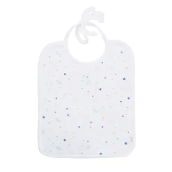 Star & Crown Print Hat, Bib And Mitten'S Set - Blue